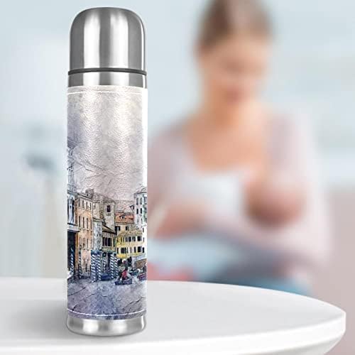 Paiting City Vacuum מבודד בקבוקי תרמוס נירוסטה 16oz, הוכחת דליפה לשימוש חוזר בקבוק מים ללא BPA עם מכסה כוס, שמור