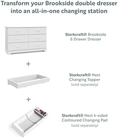 סטורקראפט ברוקסייד 4 שידת מגירות-מארגן חדרי שינה לתינוקות וילדים, שידת משתלה, שידת אחסון עם מגירות, עיצוב אוניברסלי