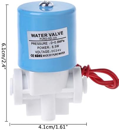 שסתום סולנואיד מים חשמלי בגודל 1/4 אינץ 'למערכת פילטר טהורה DC ​​24V （חבילה של 1)