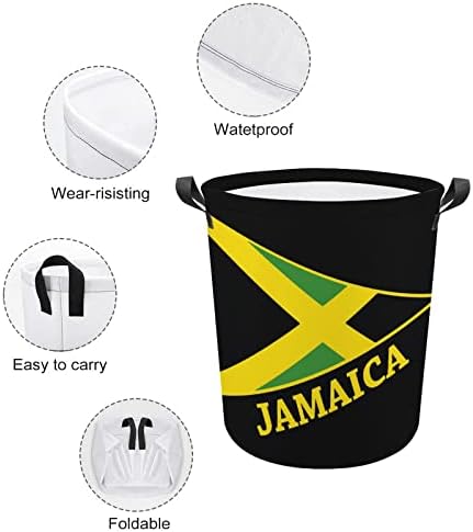 ג ' מייקה דגל סל כביסה סל כביסה שקית אחסון תיק מתקפל גבוה עם ידיות