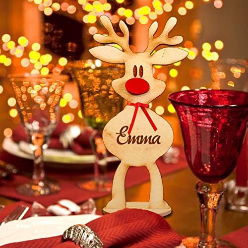 מותאם אישית בודד סנטה של איילים מקום כרטיסי עבור שולחן הגדרת עם שמות אישית חג המולד ארוחת ערב שולחן