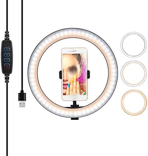 N/a צילום Selfie מעגלי טבעת אור LED LED LED מצלמת מצלמת וידאו מנורה סטודיו תאורה מחזיק טלפון