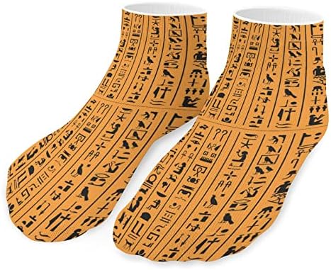 הירוגליפים מצריים או מכתבי מצרים עתיקים גרבי ספורט חתוכים נמוכים ללא תערוכה גרבי קרסול אתלטים המריצים גרביים