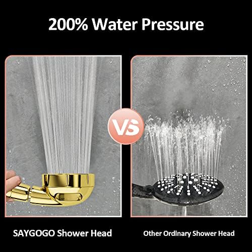 ראש מקלחת כף יד, ראשי מקלחת בלחץ גבוה עם 3 הגדרות ריסוס ומתג הפעלה/כיבוי הניתנים לניתוק וניתנים להתאמה של