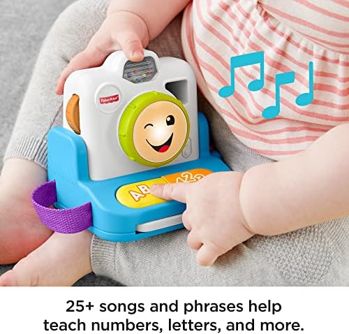 פישר-מחיר צחוק ולמד לחץ ולמד מצלמה מיידית, צעצוע של משחק תפקידים מוקדם עם מוזיקה ואור לתינוקות ופעוטות 6-36