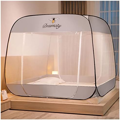 אוהל כיפת יתושים נטו נייד צל שמש צלל קל להתקנת בית מסך קמפינג נסיעות, עיצוב מתקפל עם תחתית, שקית אחסון