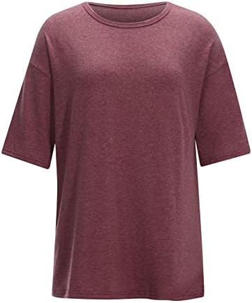 נשים צווארון סטרץ 'חולצות חולצות חולצות קצרות 1/2 שרוול בסיסי סתיו סתיו טש חולצות 2023 בגדים טרנדי