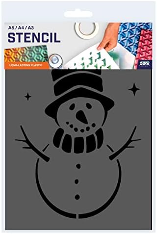 סטנסיל של Snowman - A5 גודל - קישוט לחג המולד - סטנסיל ידידותי לשימוש חוזר לילדים לציור, חלונות,