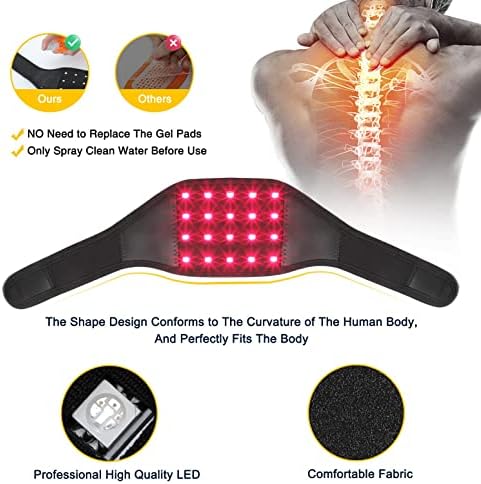 מכשיר טיפול באור אינפרא אדום אדום, הקלה על כאבי צוואר 850 ננומטר ו 660 ננומטר LED כאב עייפות עייפות קלה