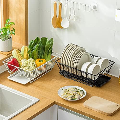 ליסונגזיזי לייבוש כלים, מתלה צלחות קטן עם ניקוז כלים קומפקטי למגשים לארון דלפק מטבח, מחזיק כלים