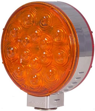 Maxima M42341R/Y 30 LED אדום/ענבר פנים כפולות כרום עגול אור עגול