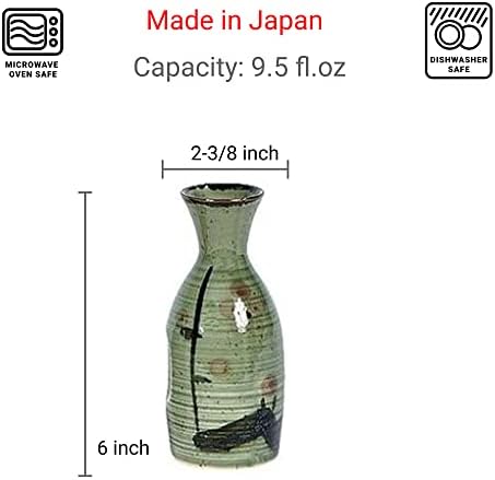 יפן Bargain 2727, בקבוק סאקה חרסינה יפנית סאקי קארף סאקה דקאנטר, 9.5 גרם, תוצרת יפן