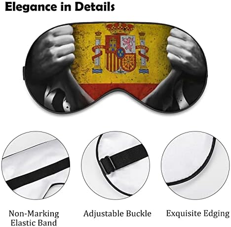 מסיכת שינה של דגל ספרדי אמריקאי קלה מכסה מסכת עיניים מכסה עיניים עם רצועה מתכווננת לגברים נשים