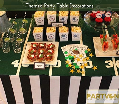 קונפטי שולחן מסיבות כדורגל למשחק יום שדה טאצ'דאון נושא כדורגל קישוט ליום הולדת, מקלחת לתינוקות ספורט משחקי