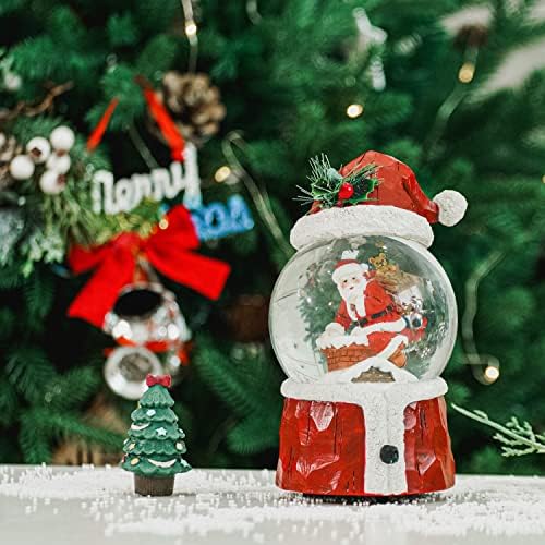 וולטוגר חג המולד סנטה סנטה שלג מתנה לילד ומבוגרים, נצנצים קריסטל זכוכית מוזיקלית עיצוב חג כדורי חג לבית ומשרד,