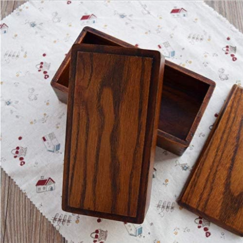 קופסת בנטו עץ טבעי יפני מיכלי צהריים מרובעים מסורתיים, קופסת סושי מעץ מלא, קופסת סכום מלבנית