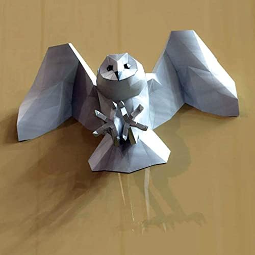 ינשוף מעופף נראה גביע נייר יצירתי בעבודת יד חידה אוריגמי תלת מימד דגם נייר DIY פסל נייר קיר גיאומטרי קיר