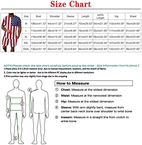 גברים של מזדמן ספורט חליפת אמריקאי דגל 2 חתיכה תלבושות קיץ 4 יולי אימונית סטי אופנתי חולצת טי ומכנסיים