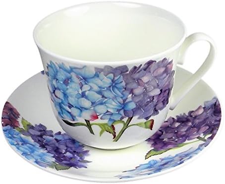 רוי קירקהאם ג ' מבו כוס תה ארוחת בוקר ותחתית בעיצוב הידראנגאה / תוצרת אנגליה בריטניה