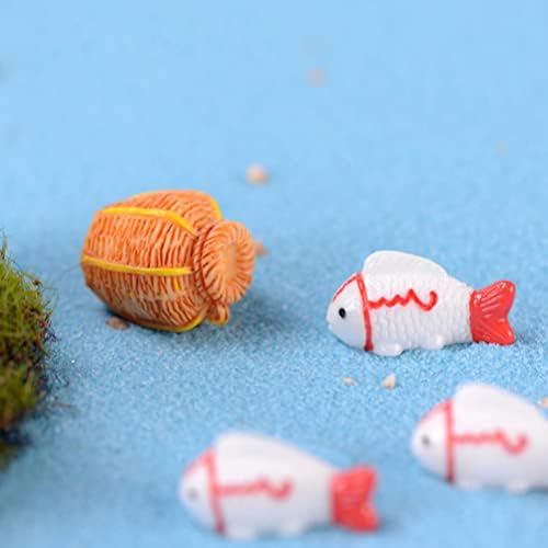 בית תפאורה מיניאטורי צעצועי אקווריום קישוט שרף דגי דגי סל דגם פיות בית פסלי דשא קישוטי אקווריום