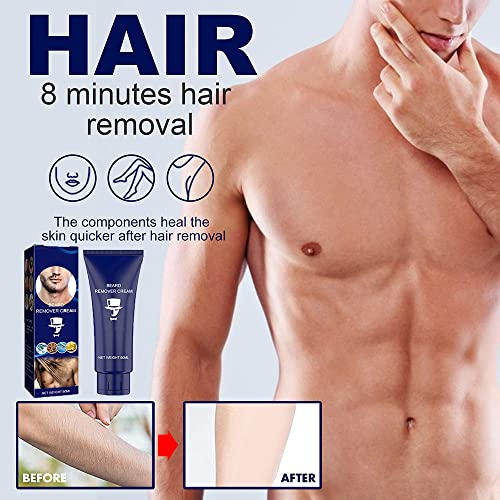 גברים קרם הסרת זקן קבוע, מחסן למסיר שיער בגוף פנים, שיער ללא כאבים רמובה קרם להסרת שיער לגברים,