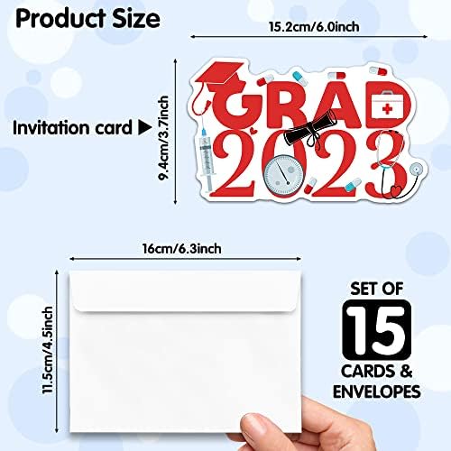 RZHV 15 חבילה גראד 2023 כרטיסי הזמנות למסיבות מילוי בצורת מילוי עם מעטפות לתלמידי בית ספר לסיעוד לתארים מתקדמים,