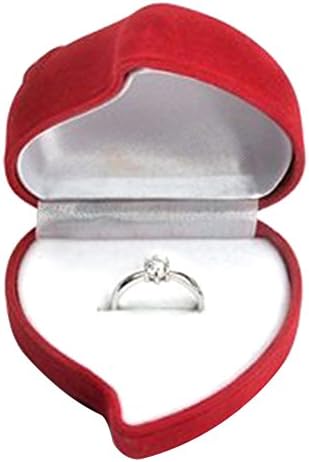 מלופוסה אדום עלה & לב צורת טבעת תיבת הצעת חתונה טקס קטיפה מקרה עבור טבעת עגיל תכשיטים