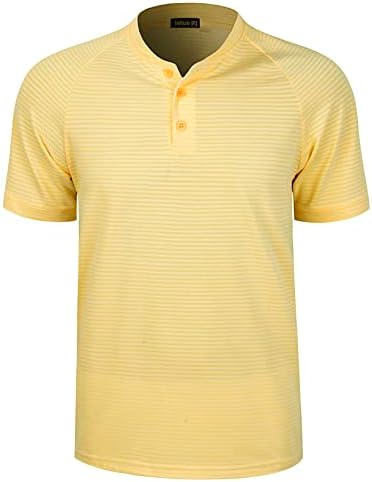 חולצות גולף ללא צווארון Tapulco Mens חולצות שרוול קצר בכושר יבש מתיחה מזדמנת של חולצות קלות נשימה