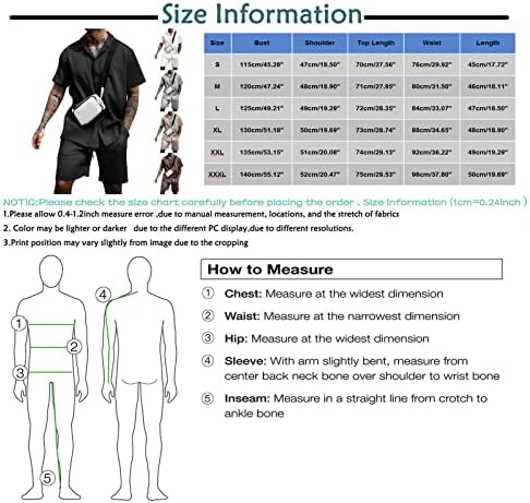תלבושות של Xiaxogool Mens 2 חלקים גברים קיץ 2 תלבושות כפתור מזדמן חולצה ומכנסיים קצרים הגדר אימונית