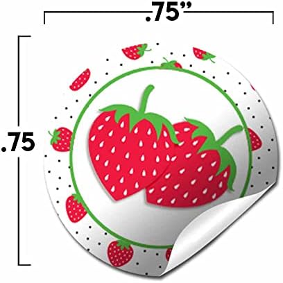 תוויות מדבקות נשיקת תות מתוק של ברי יום הולדת לילדים, 300 מדבקות מעגל מסיבות בגודל 0.75 אינץ