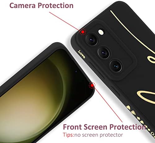 Mowime for Samsung Galaxy S23 Plus מארז, אחורי ציפוי חמוד מכתב אהבה גרפיקה עם מצלמות עדשות נגד סתיו