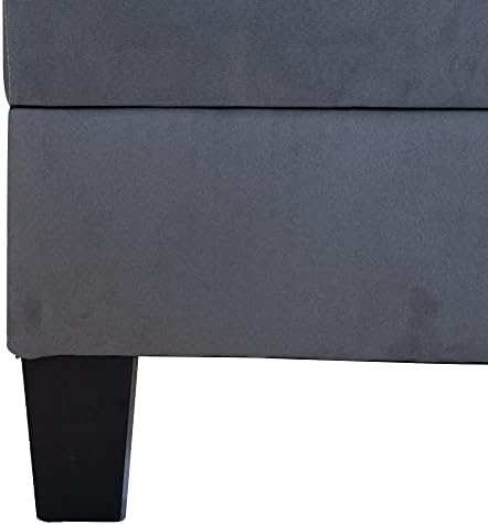 קאסה אנדריאה מילאנו 3 חתיכה מודרני הפיך חתך ספה ספה עם נוח ו העות ' מאנית, אפור כהה