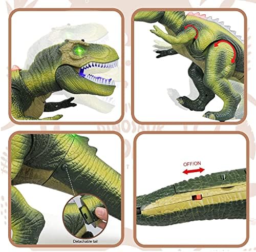 קיטור חיים דינוזאור צעצועים לילדים 3-12, כולל שלט רחוק דינוזאור, ירי משחק עם רובים, קצף כדורי, יעד
