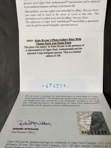 קובי בראיינט חתם 2000 גמר NBA גמר טלאי קולאז 'צילום 16x23 סיפון עליון UDA COA - תמונות NBA עם חתימה