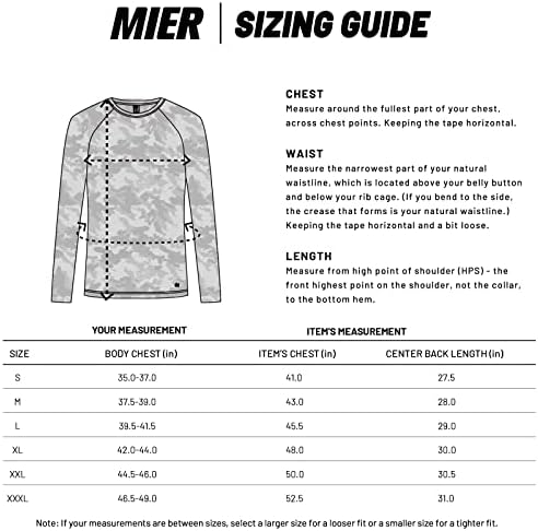 Mier's Meen's Upf 50+ חולצות שמש מהירות שרוול ארוך יבש חולצות UV חולצות פריחה קלות שחייה שחייה חולצות טיול טיולים
