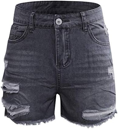 ג'ינס של נשים וודואה קצר נקרע במצוקה אמצע עליית מכנסי ג'ינס קצרים מכנסיים מזדמנים סקסים