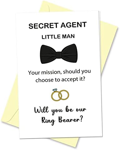 ארסגן יהיה לך להיות שלנו נושא טבעת כרטיס, נושא טבעת הצעת כרטיס, מצחיק נושא טבעת סוד סוכן להציע כרטיס