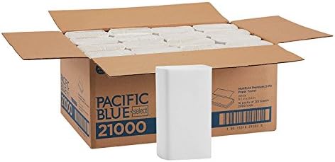 כחול פסיפיק בחר מגבות נייר דו-שכבותיות עם דו-שכבות של Pacific Premium מאת GP Pro, White, 21000,