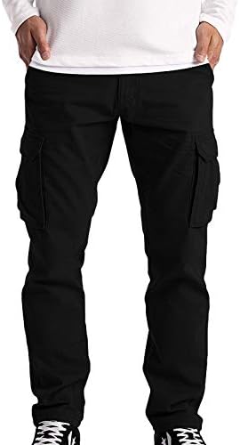 Znne Mens Cargo משקל קל משקל, מכנסיים טקטיים של גברים רגועים מתאימים לרגל ישר מכנסי מכנסי ספורט רגל ישר