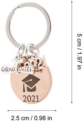 2 יחידות כיתה של 2021 מחזיק מפתחות נירוסטה סיום מחזיק מפתחות דקורטיבי מפתח מחזיקי תיק תליון 2021 מסיבת סיום