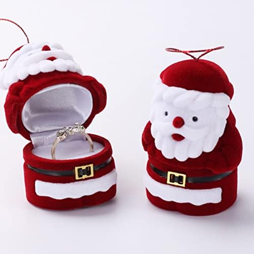 הצעת טבעת תיבת חג המולד תכשיטי תיבת חג המולד מתנות תיבת חג המולד טבעת תיבת חג המולד סנטה בובת קישוט סנטה