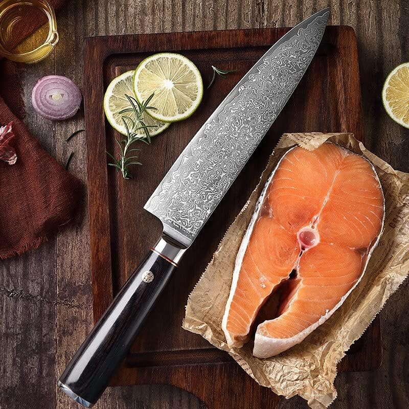 קליבר סכין, בשר קליבר, 8 אינץ דמשק מטבח סכין מקצועי חד יפני שף סכיני דמשק פלדת קליבר דיג כלים מטבח אבזרים