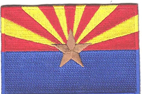 דגל מדינת אריזונה ברזל על טלאי רקום דרום -מערב 3 1/2