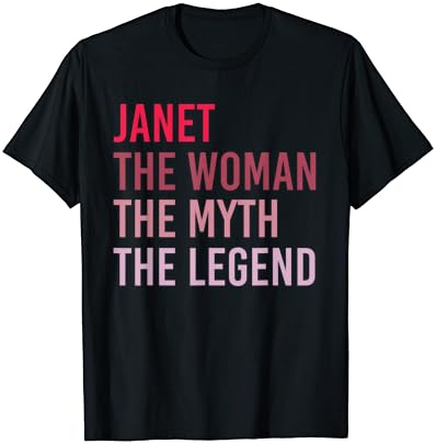 ג ' נט את אישה מיתוס אגדה אישית שם מתנת יום הולדת חולצה