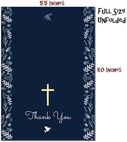 כרטיסי תודה נוצרית קתולית דתית הערות הערות חיל הים כחול וזהב טבילה טבילה טבילה טבילה של הלוויית פיוס