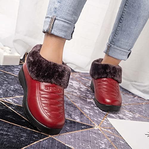 נעלי כותנה של נשים קטיפה קטיפה מגפי חורף חמים פלטפורמת נעלי שלג ללא החלקה