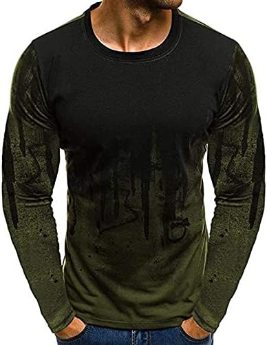 חולצת טריקו של שרוול ארוך לגברים היפ הופ הדפסת גרפיקה דפסה צוואר צוואר צוואר צוואר קז'ן צמרות