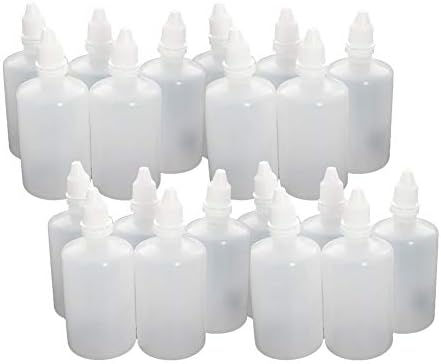 יוטאגוס 20 יחידות בקבוק טפטפת שקוף לבן מפלסטיק, 100 מיליליטר בקבוקי טיפת פה קטנים בקבוק טפטפת נוזלי עיניים