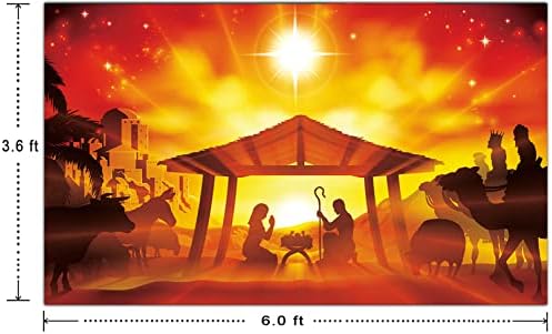 6.0 על 3.6 רגל החג שמח רקע קישוט קדוש המולד חג המולד קישוט המולד אסם לידה של ישו רקע אבוס סצנה דתי רקע