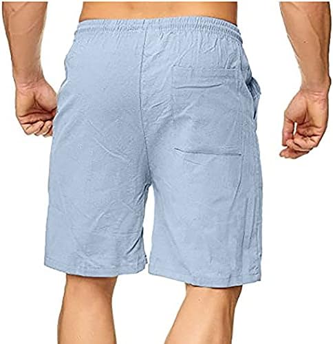 מכנסיים קצרים של Ozmmyan לגברים ספורט קיץ וכותנה פנאי ומכנסי פשתן מכנסי אימונים